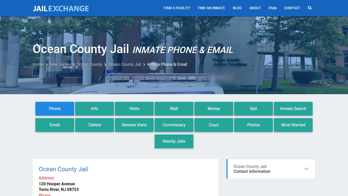 Inmate Phone - Ocean County Jail, NJ - Jail Exchange
